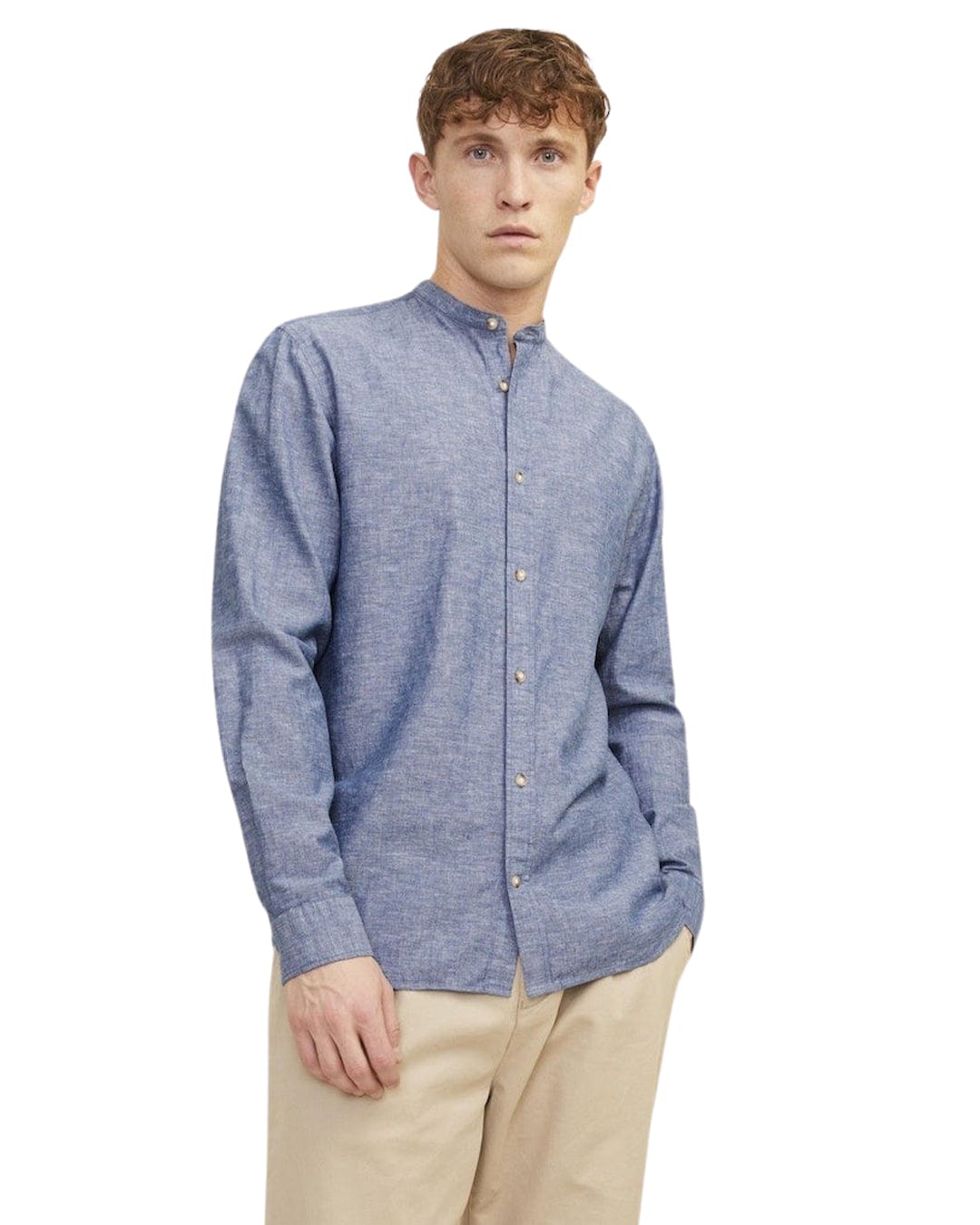 Jack &amp; Jones Shirts Jack &amp; Jones Blue Summer Linen Blend Shirt