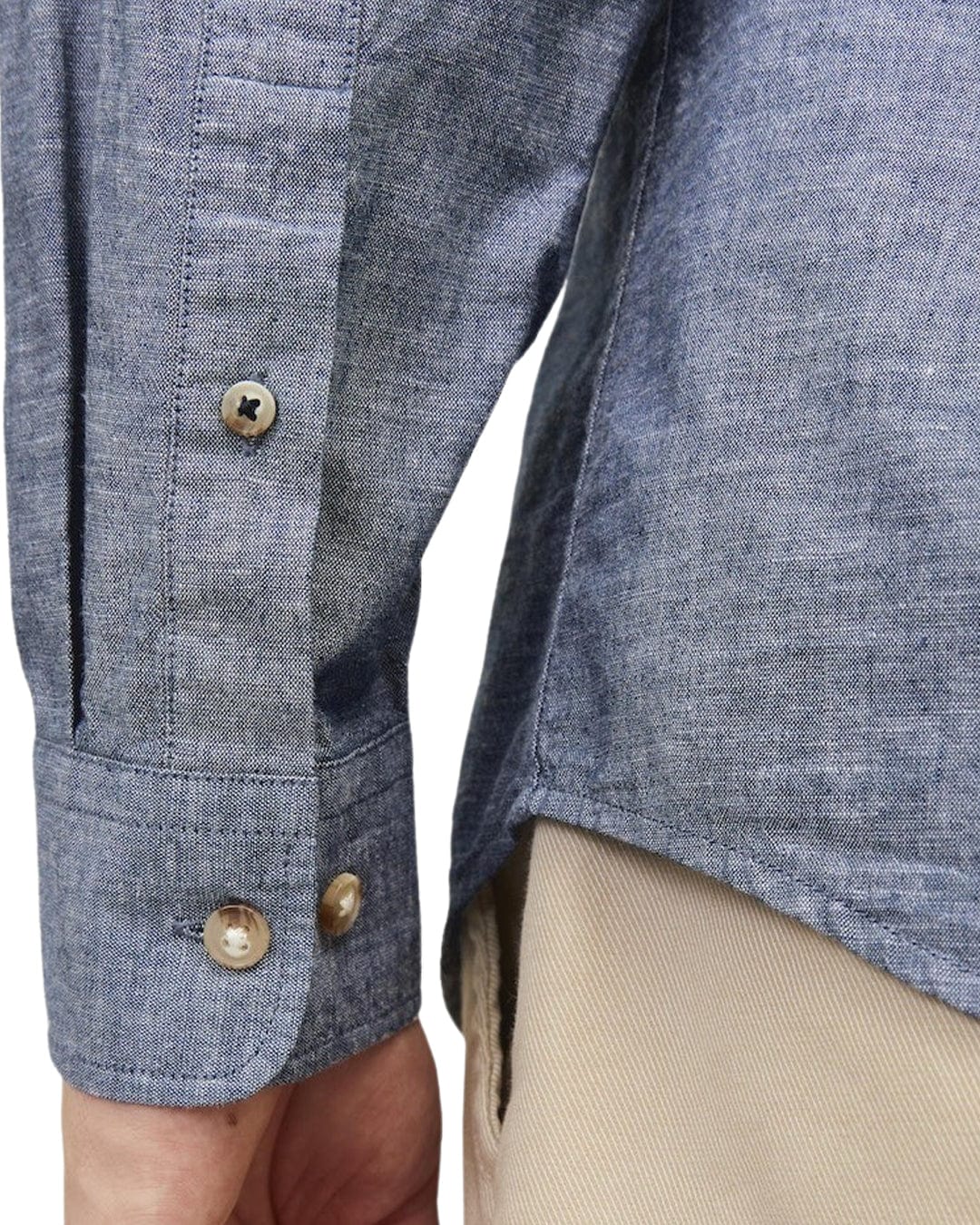 Jack &amp; Jones Shirts Jack &amp; Jones Blue Summer Linen Blend Shirt