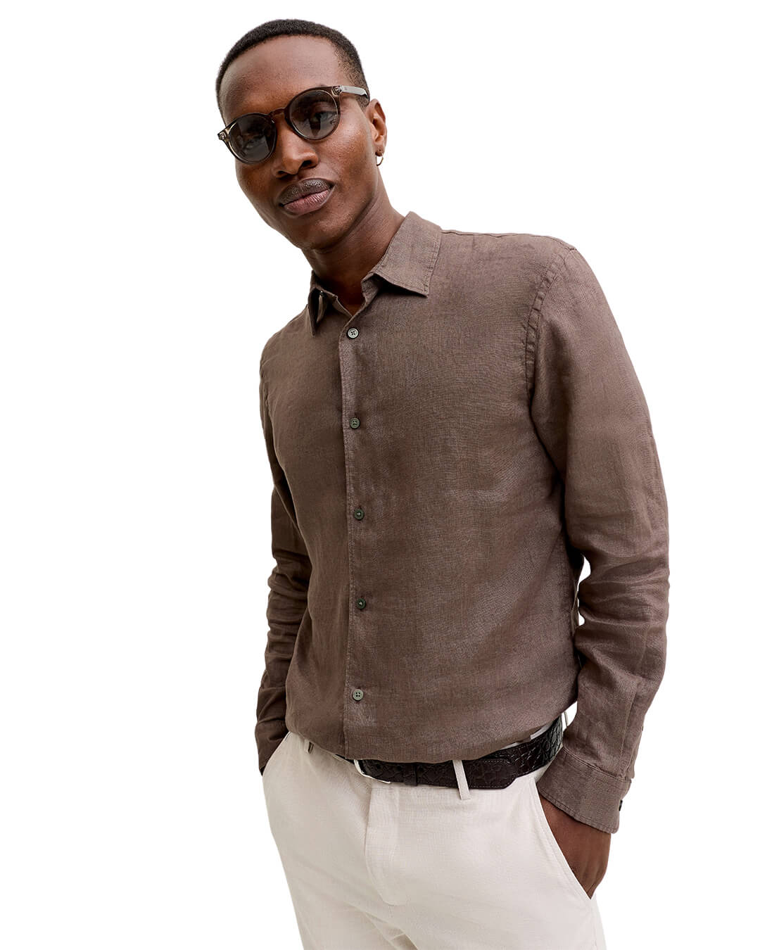 Jack & Jones Shirts Jack & Jones Brown  Jprblalawrence Linen Shirt