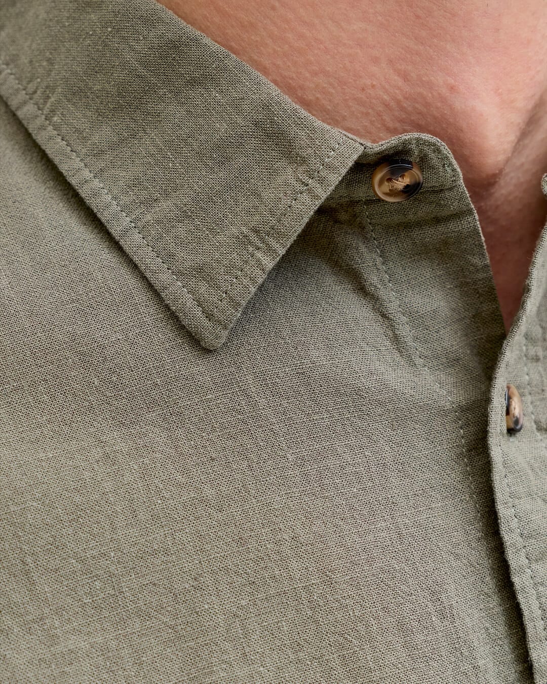 Jack&Jones Shirts Jack&Jones Dusty Olive Linen Blend Shirt