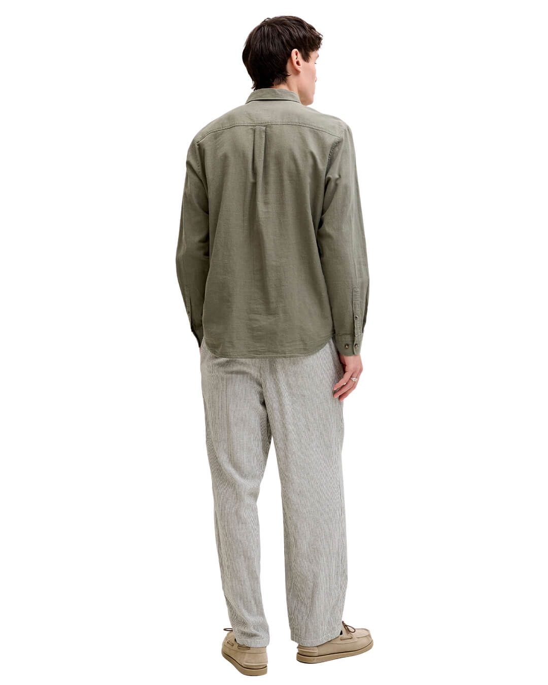 Jack&Jones Shirts Jack&Jones Dusty Olive Linen Blend Shirt
