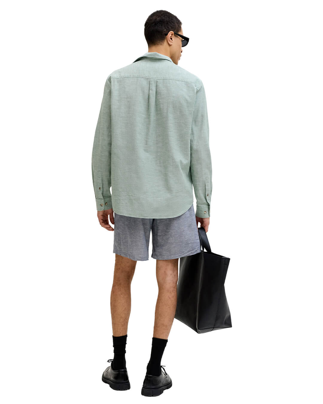 Jack&Jones Shirts Jack&Jones Granite Green Linen Blend Shirt