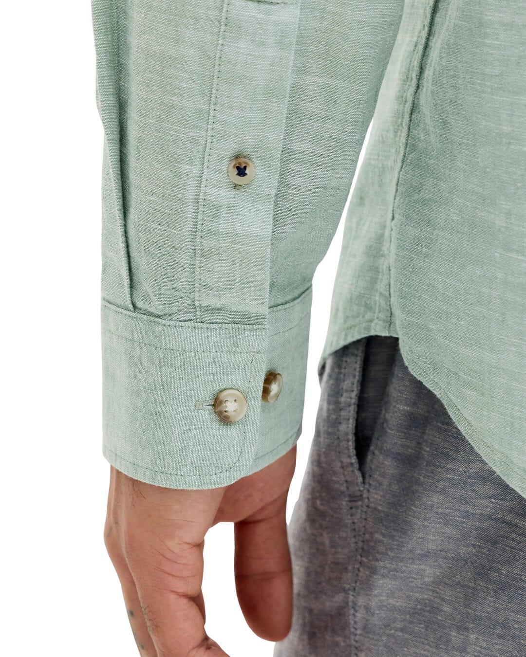 Jack&Jones Shirts Jack&Jones Granite Green Linen Blend Shirt