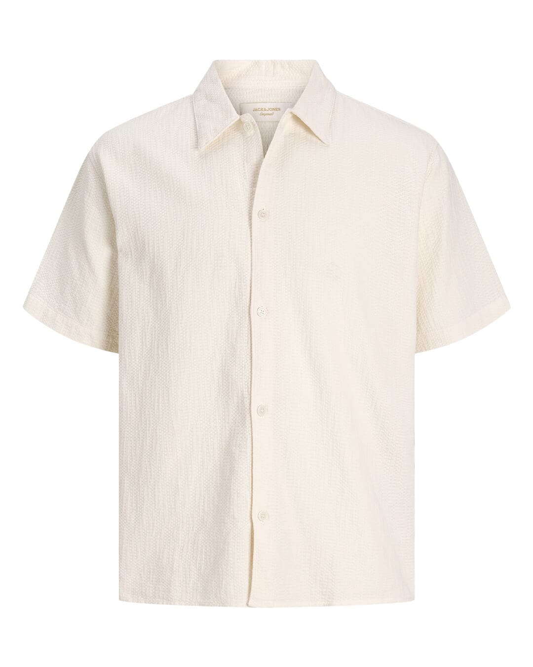 Jack & Jones Shirts Jack & Jones Jormontauk Wavy Texture Ss Sn Cloud Dancer