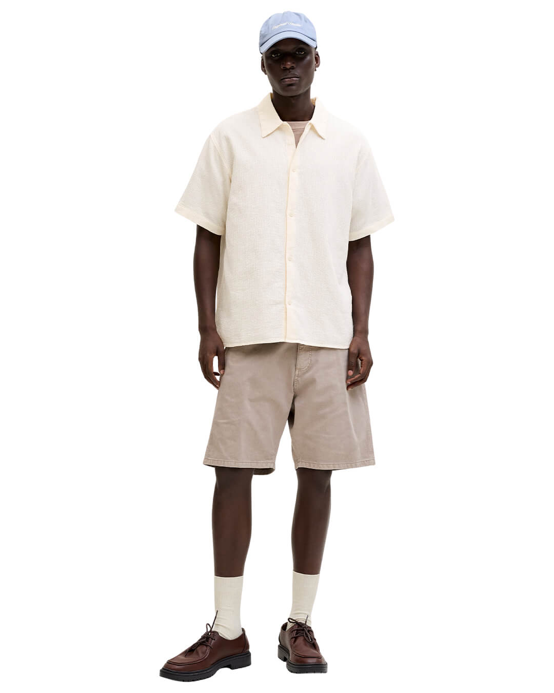 Jack & Jones Shirts Jack & Jones Jormontauk Wavy Texture Ss Sn Cloud Dancer