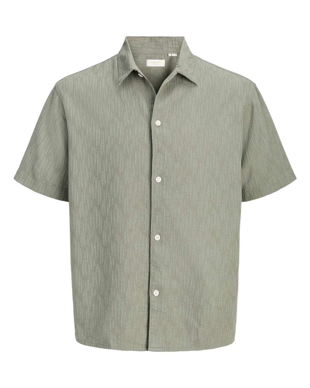 Jack & Jones Shirts Jack & Jones Jormontauk Wavy Texture Ss Sn Vetiver Shirt