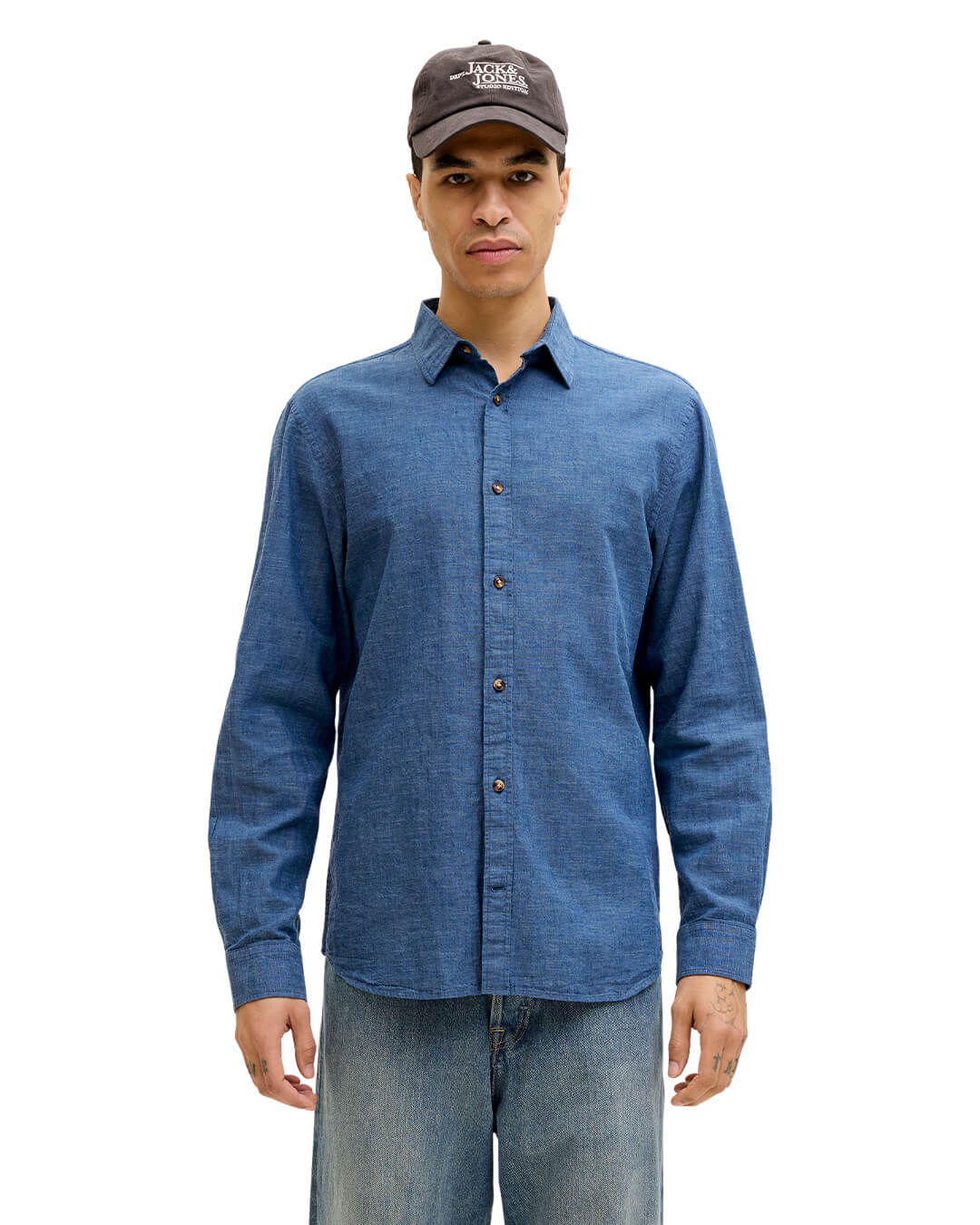 Jack&Jones Shirts Jack&Jones Navy Linen Blend Shirt