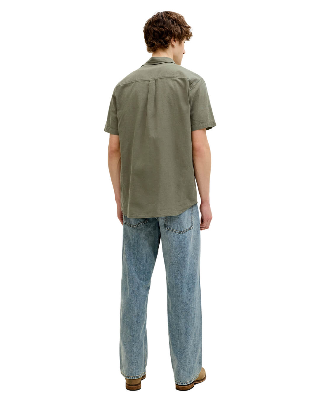 Jack&Jones Shirts Jack&Jones Olive Linen Blend Shirt