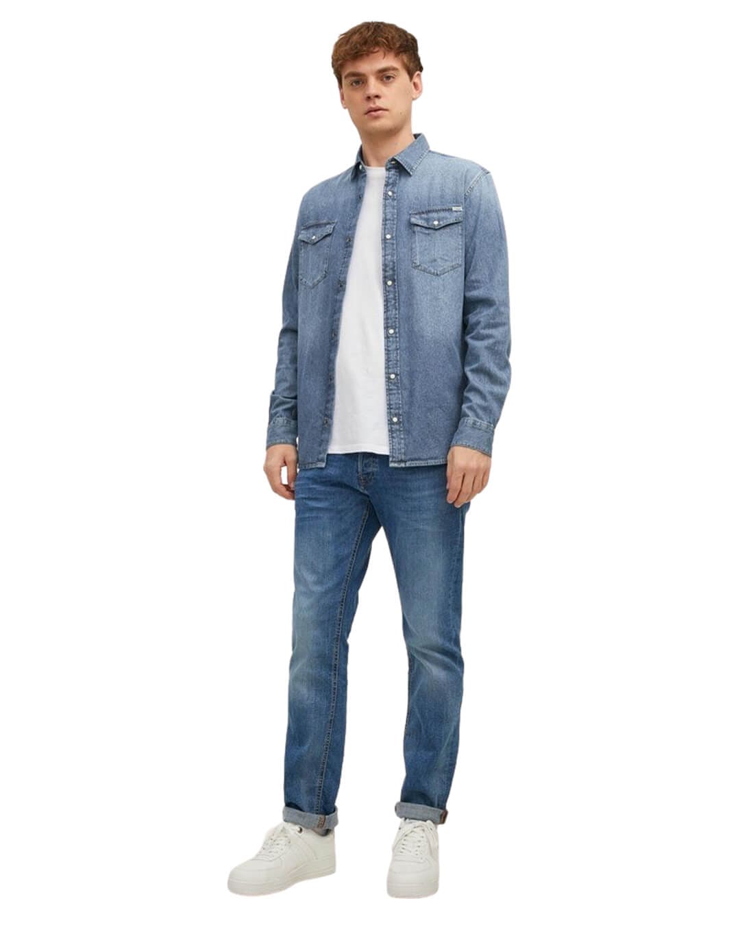 Jack &amp; Jones Shirts Jack &amp; Jones Sheridan Denim Blue Long Sleeved Shirt