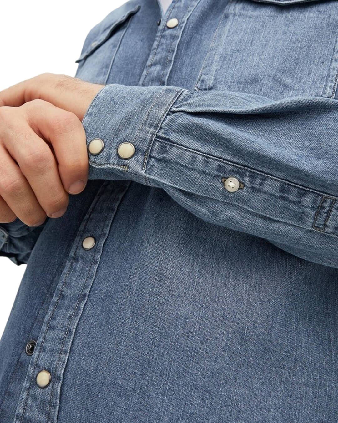 Jack &amp; Jones Shirts Jack &amp; Jones Sheridan Denim Blue Long Sleeved Shirt