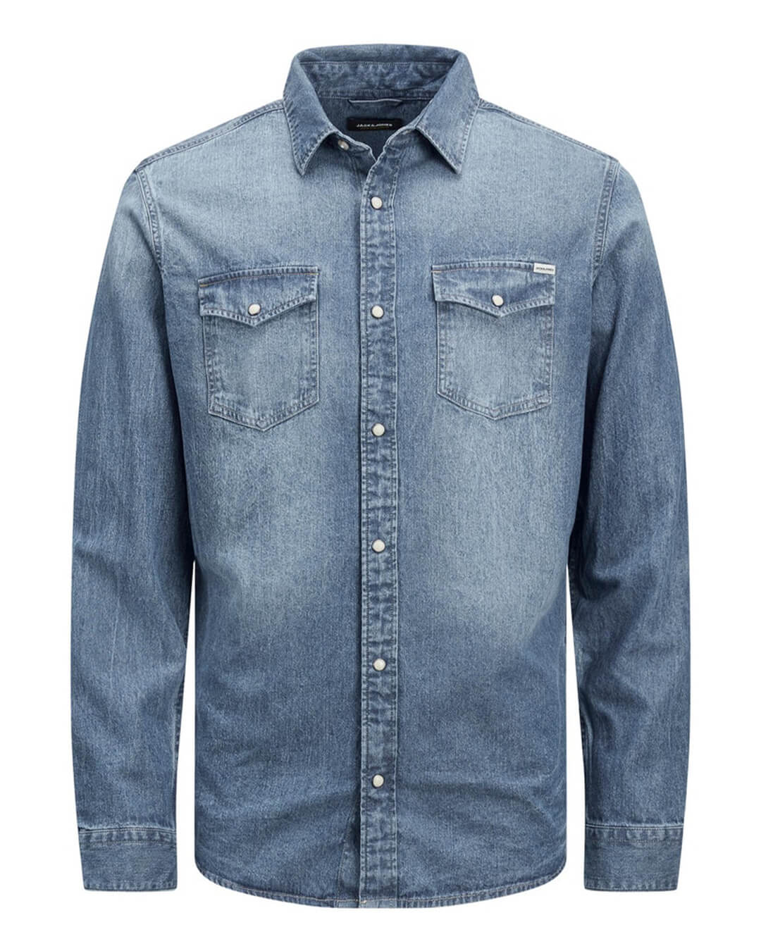 Jack &amp; Jones Shirts Jack &amp; Jones Sheridan Denim Blue Long Sleeved Shirt