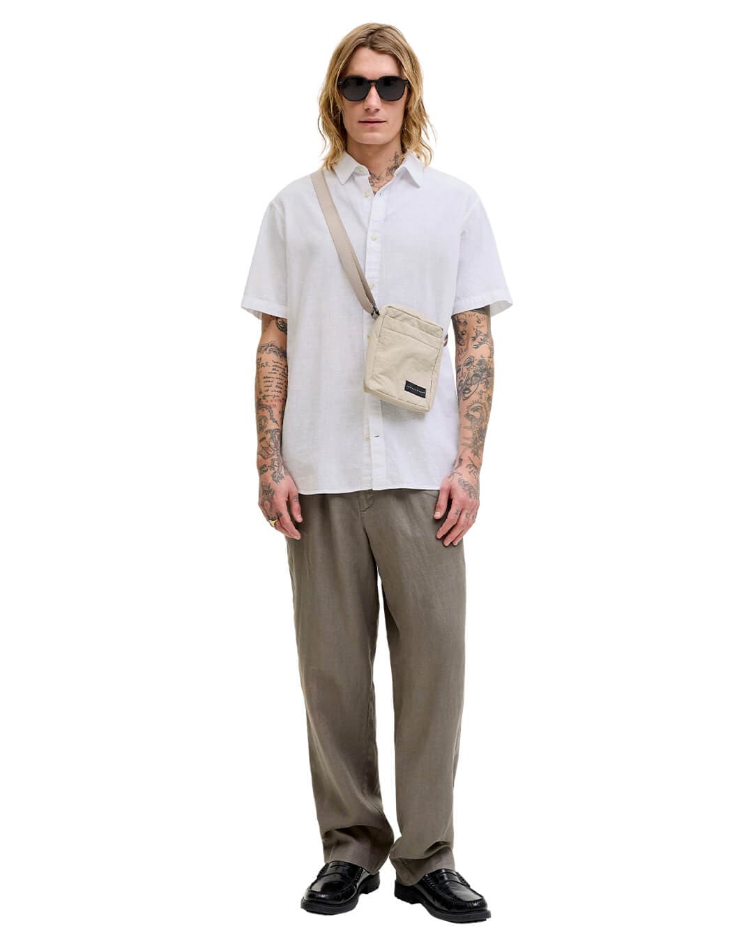 Jack&Jones Shirts Jack&Jones White Linen Blend Shirt