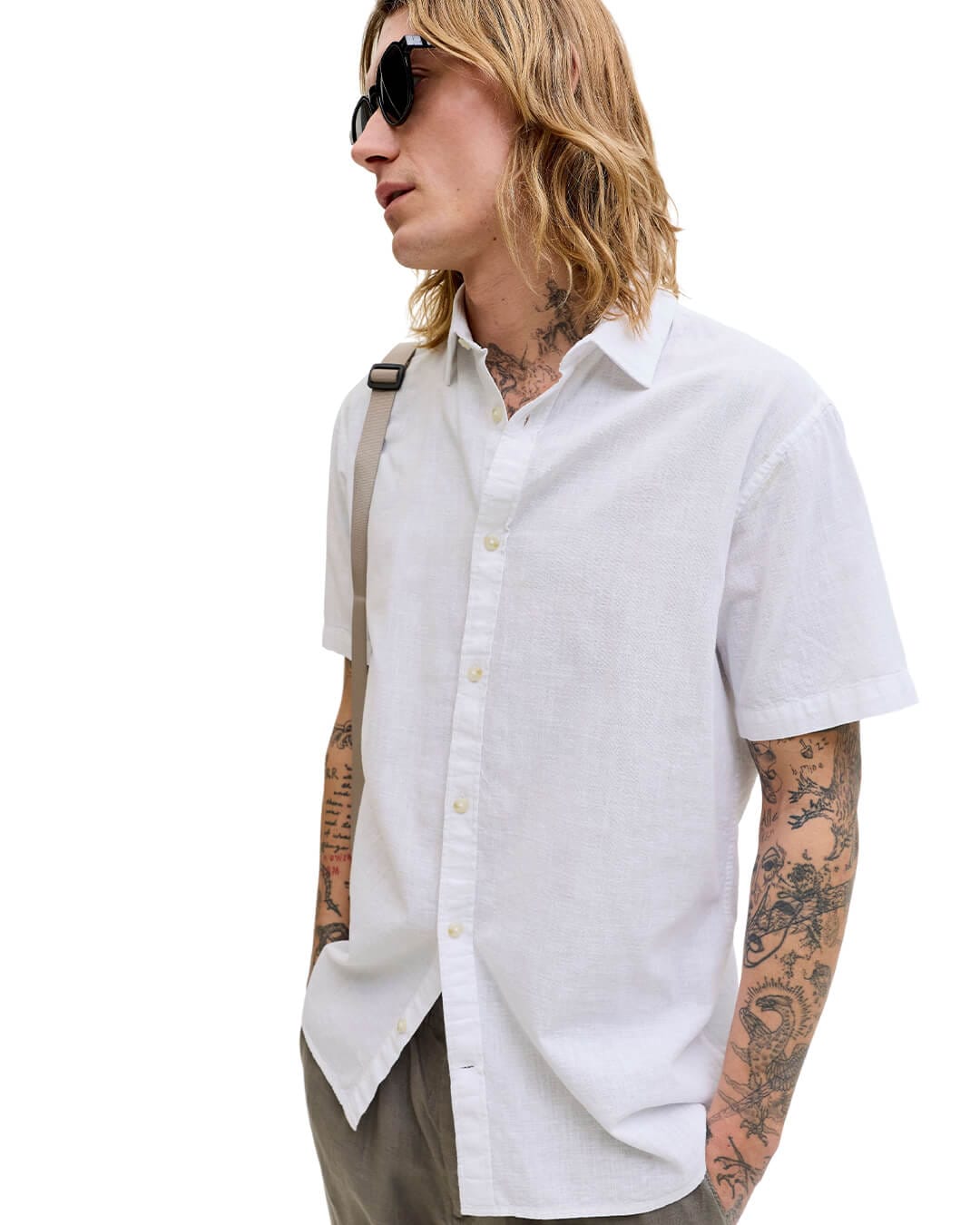 Jack&Jones Shirts Jack&Jones White Linen Blend Shirt