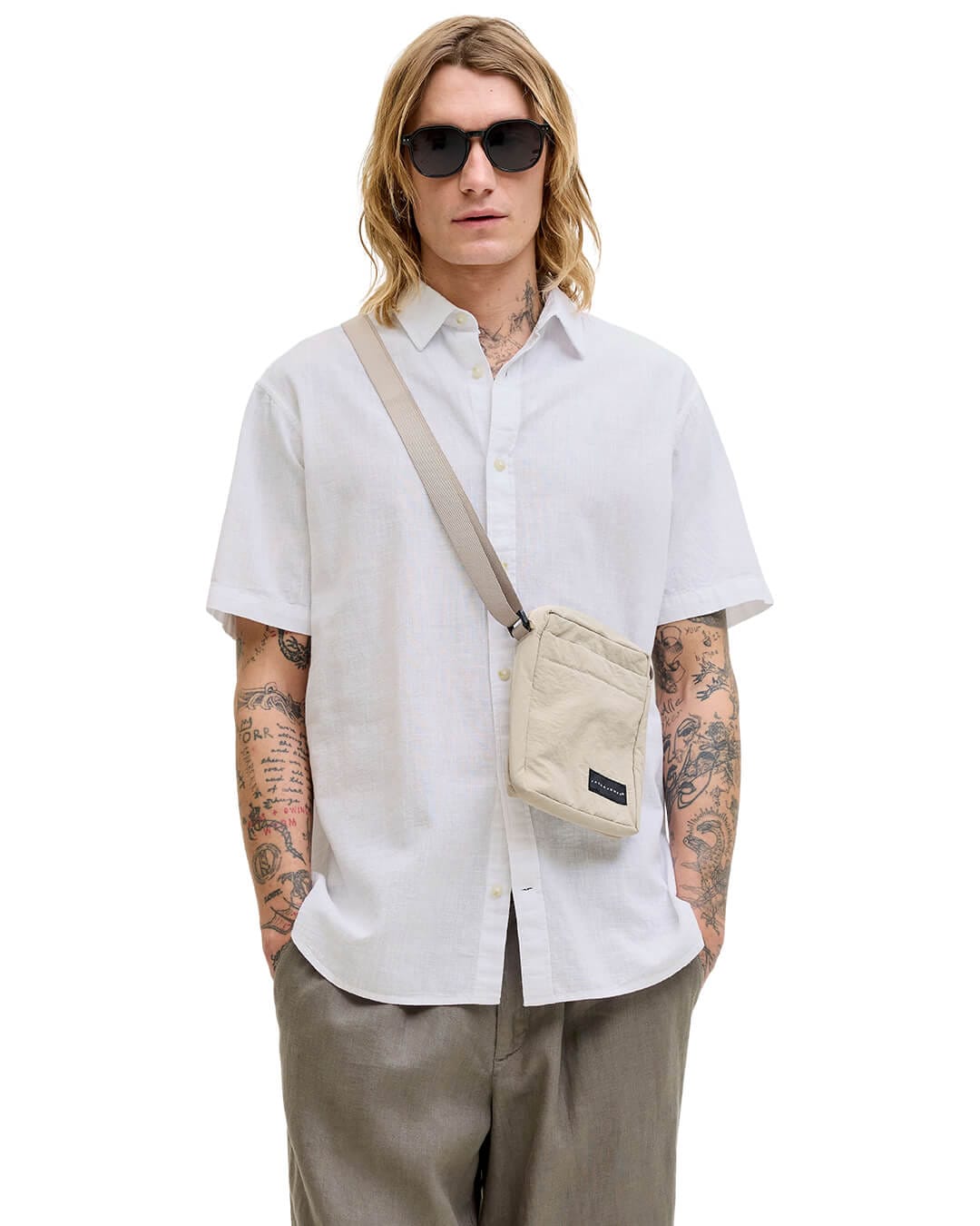 Jack&Jones Shirts Jack&Jones White Linen Blend Shirt