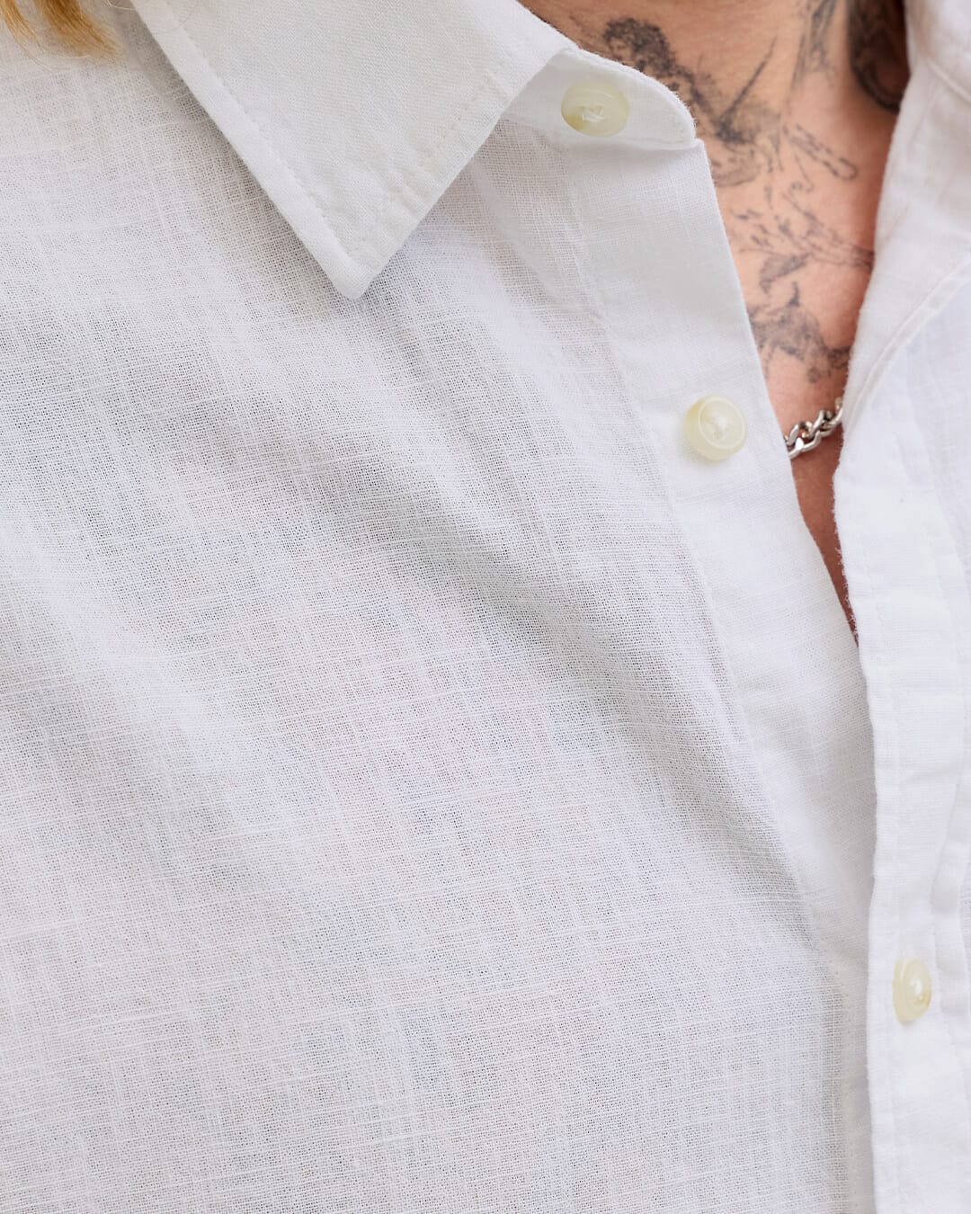 Jack&Jones Shirts Jack&Jones White Linen Blend Shirt