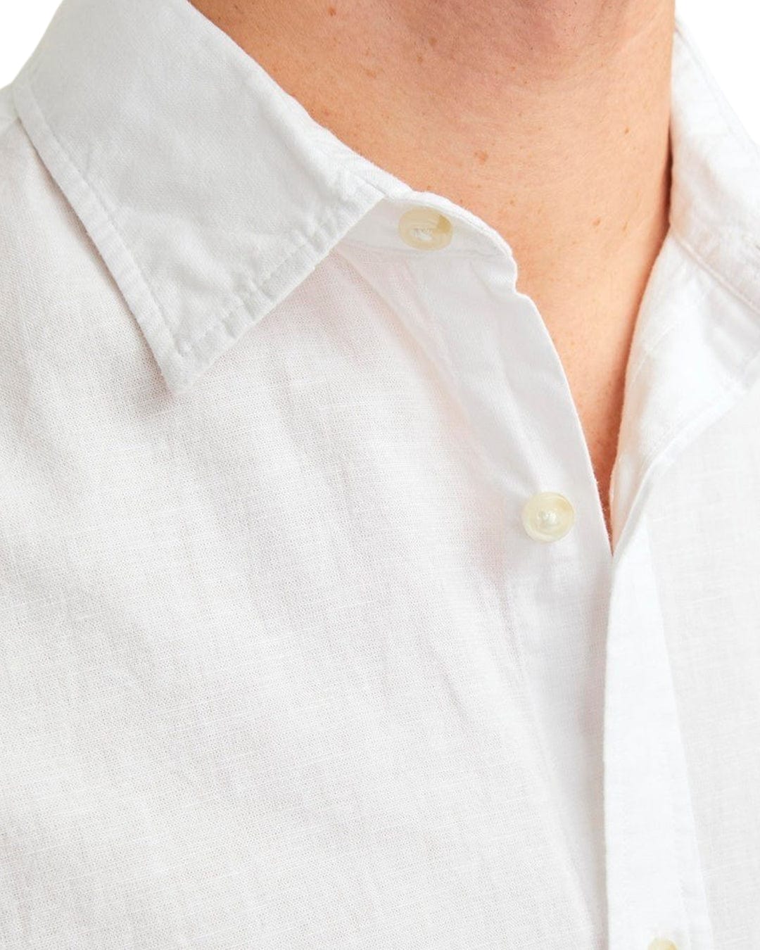 Jack &amp; Jones Shirts Jack &amp; Jones White Summer Linen Blend Shirt