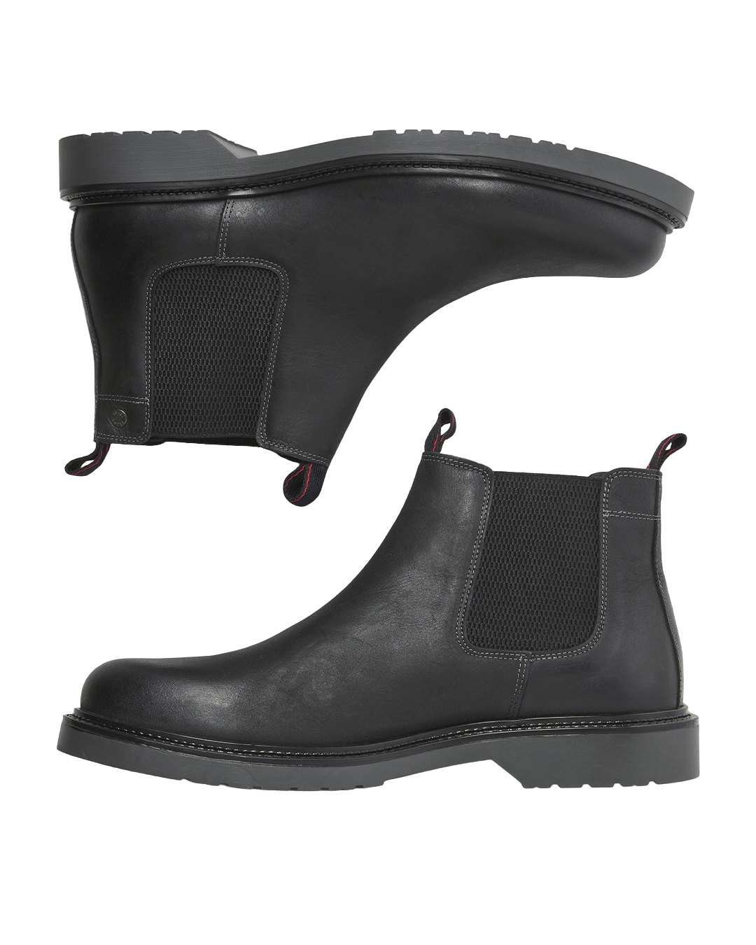 Jack & Jones Shoes Jack & Jones Black Leyton Leather Chelsea Boots