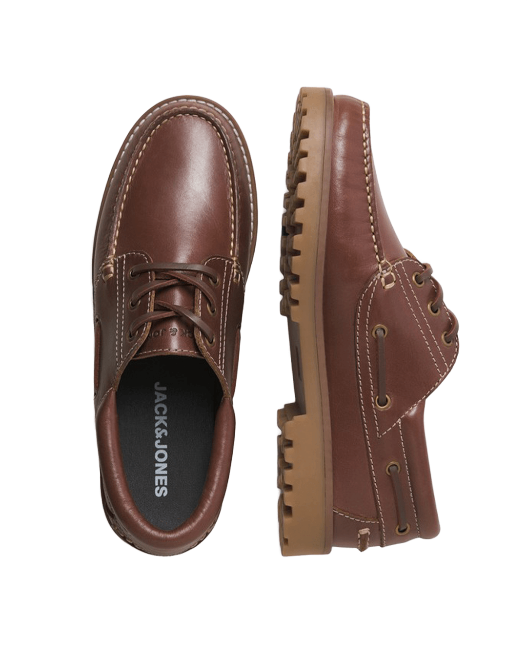 Jack & Jones Shoes Jack & Jones Brown Brooklyn Leather Boat Shoes