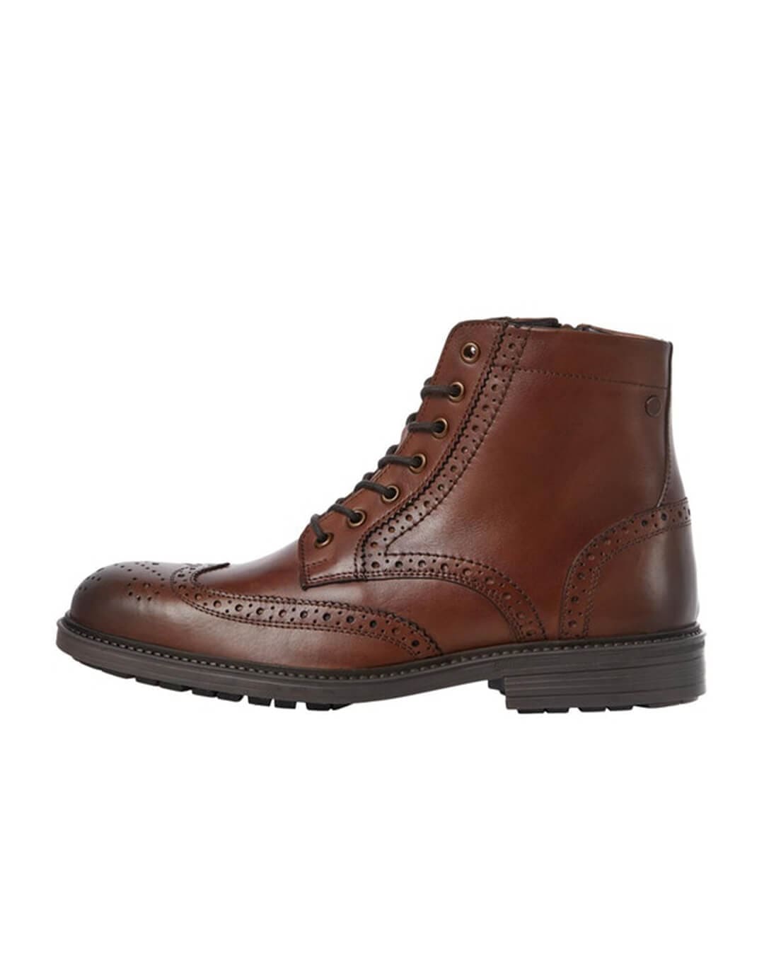 Jack & Jones Shoes Jack & Jones Whyde Brown Leather Brogue Boots
