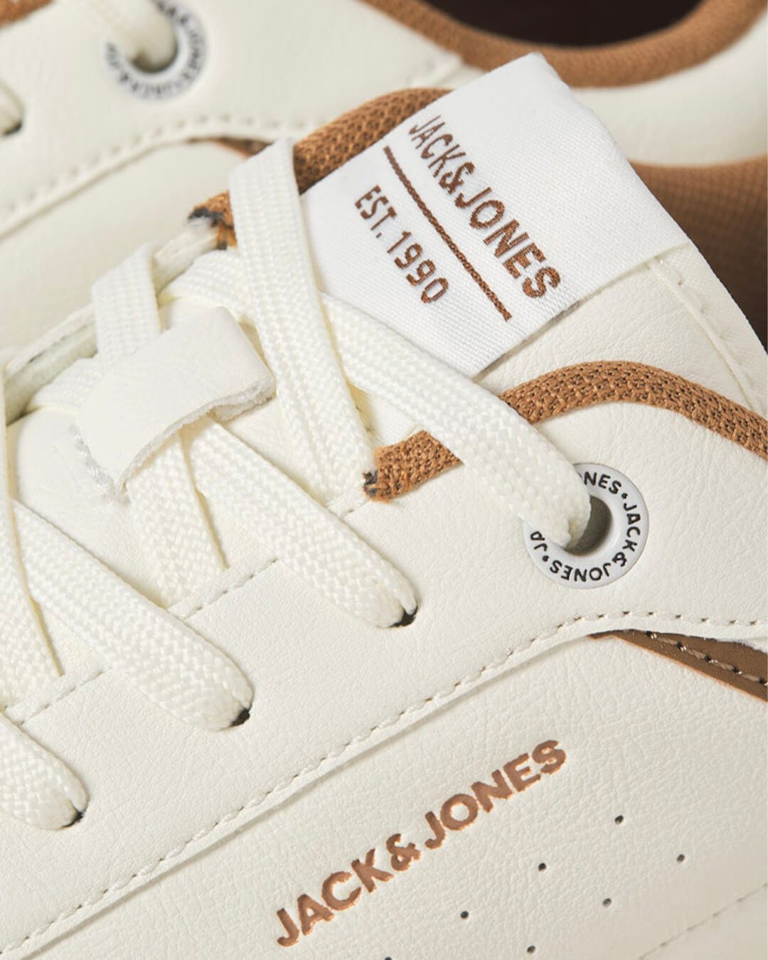 Jack & Jones Shoes JFWEALING PU SNEAKER NOOS MARSHMALLOW COGNAC