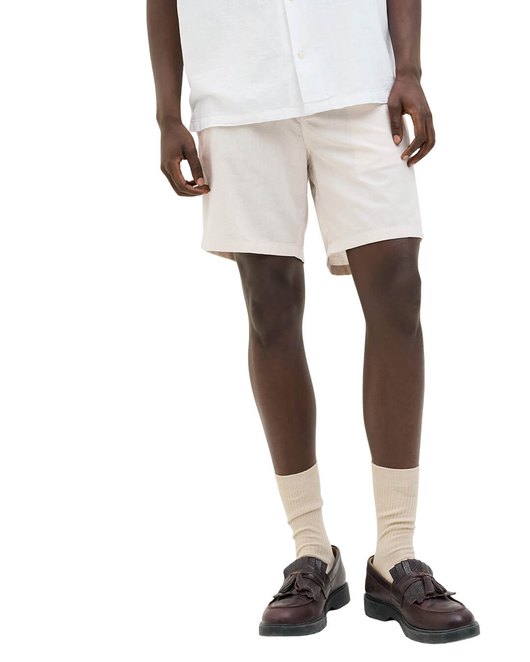 Jack&Jones Shorts Jack&Jones White Linen Blend Short
