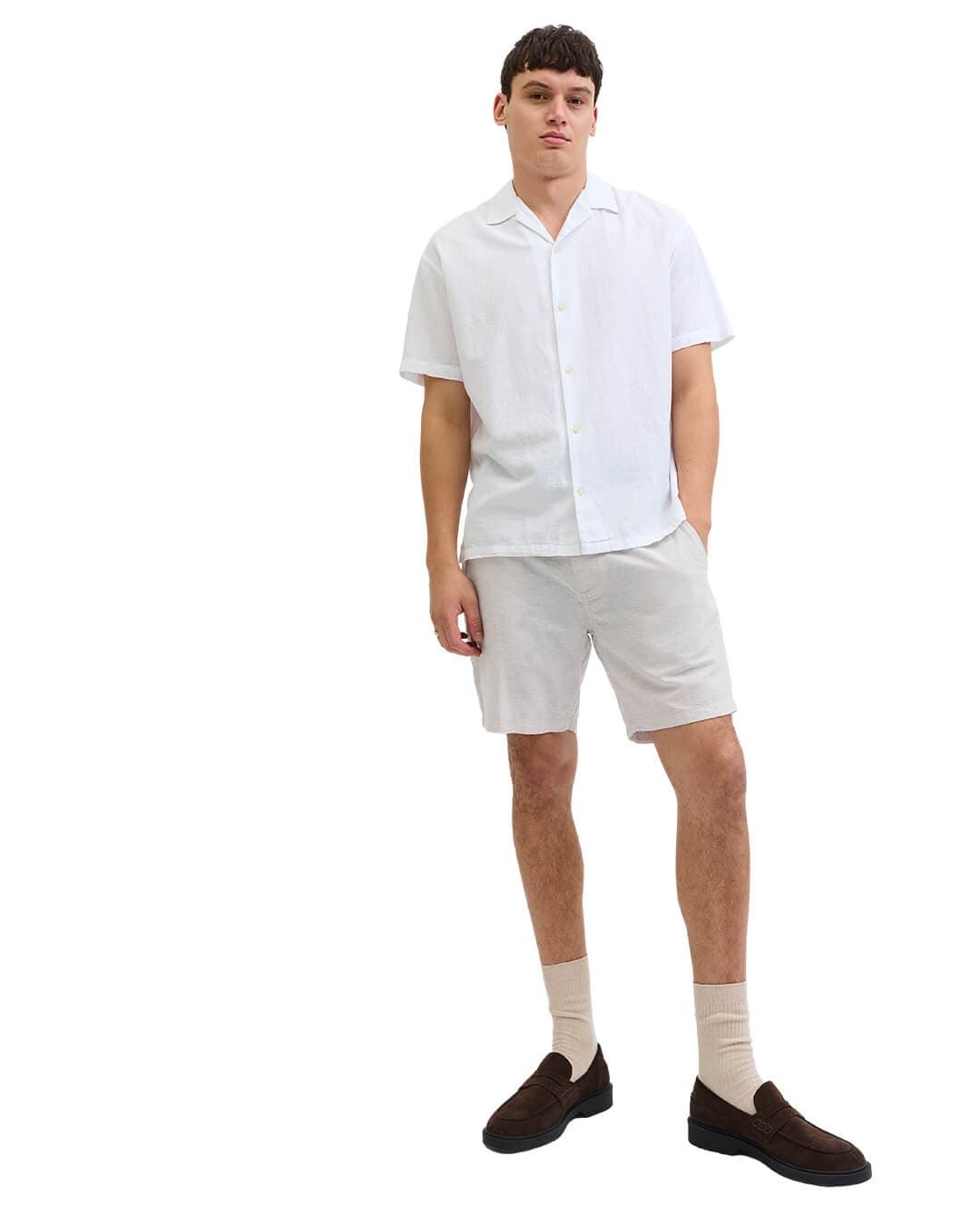 Jack&Jones Shorts Jack&Jones White Linen Short