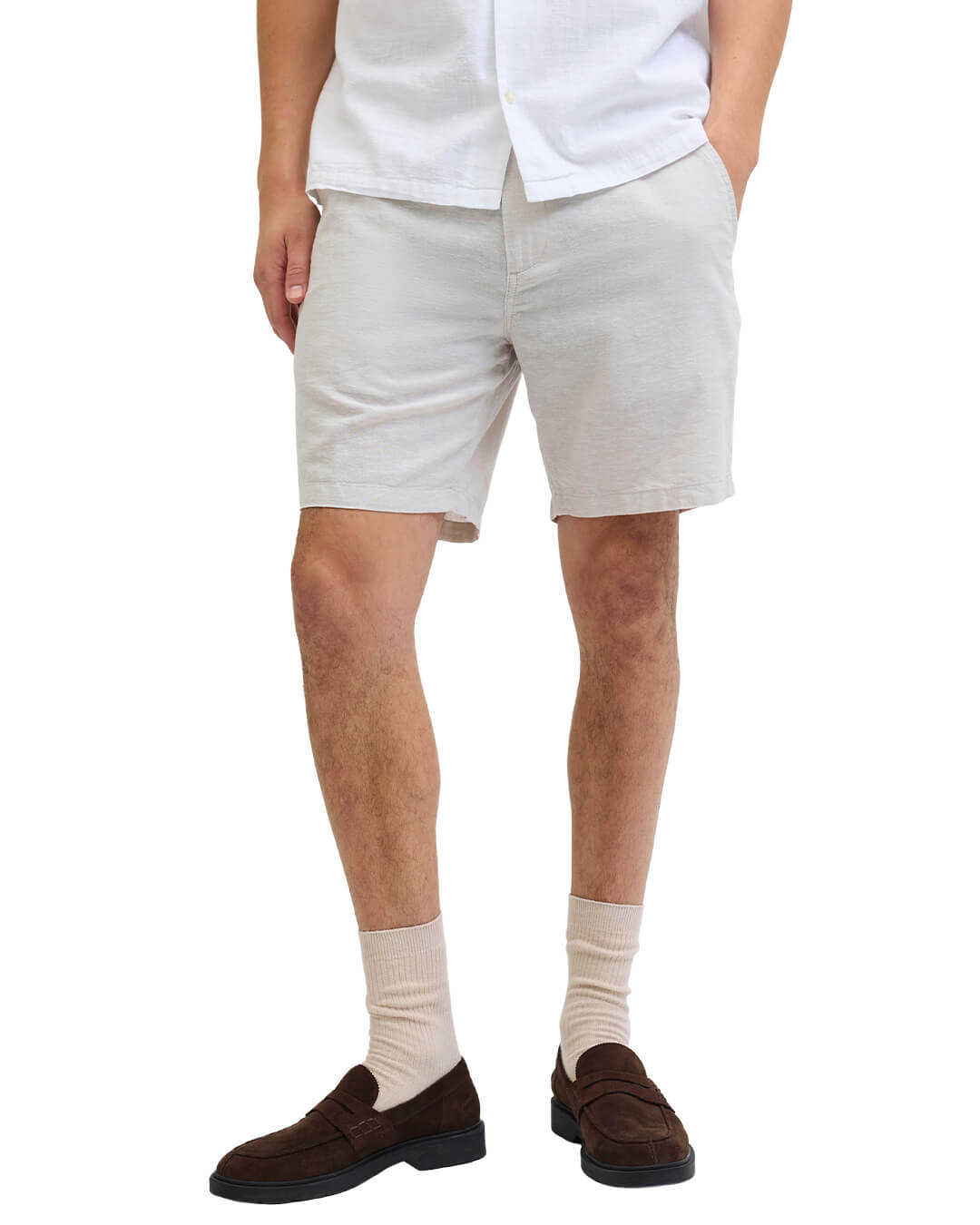 Jack&Jones Shorts Jack&Jones White Linen Short