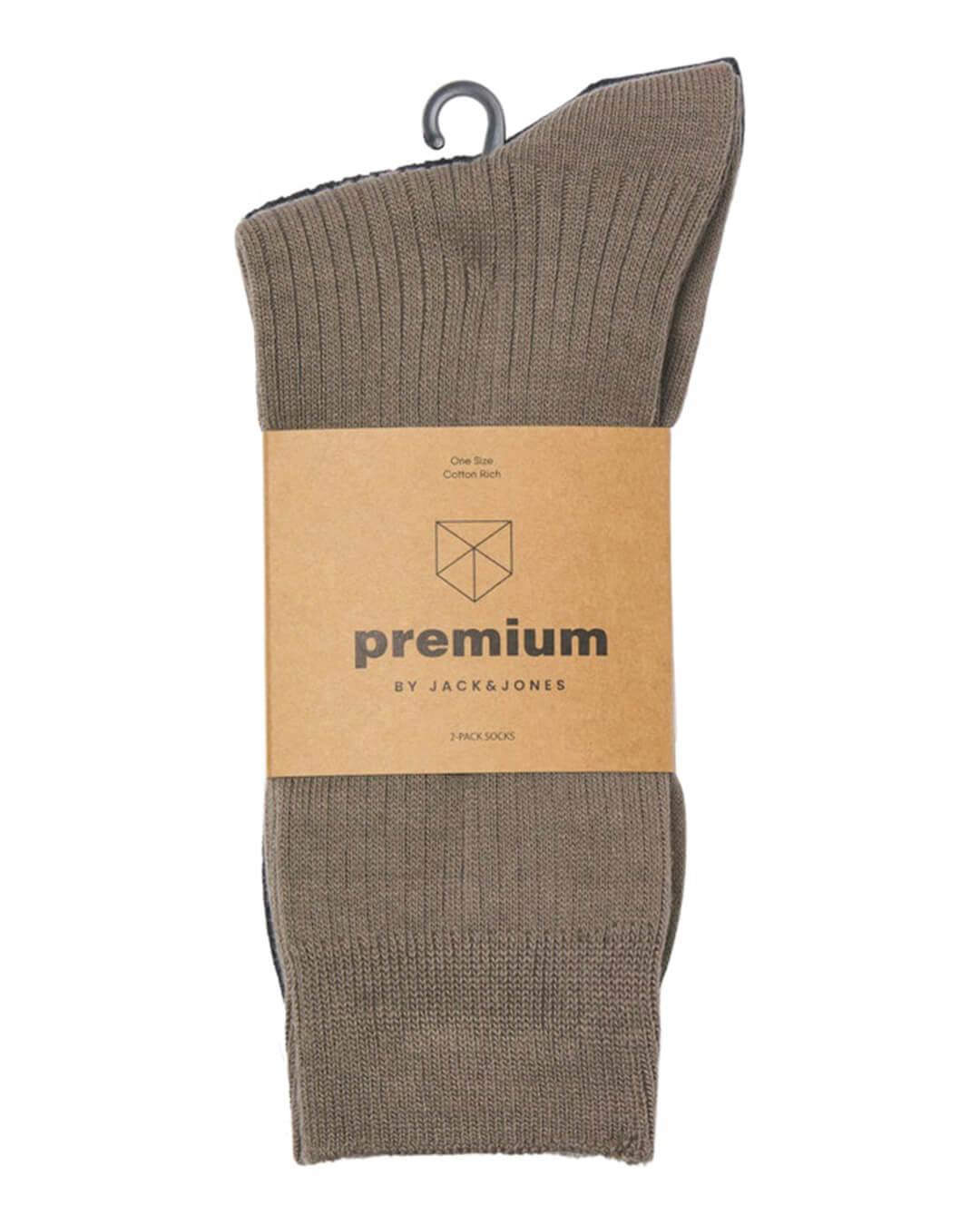 Jack & Jones Socks One Size JAC PREMIUM SOCKS 2 PACK NOOS BLACK BEAUTY STONE GREY