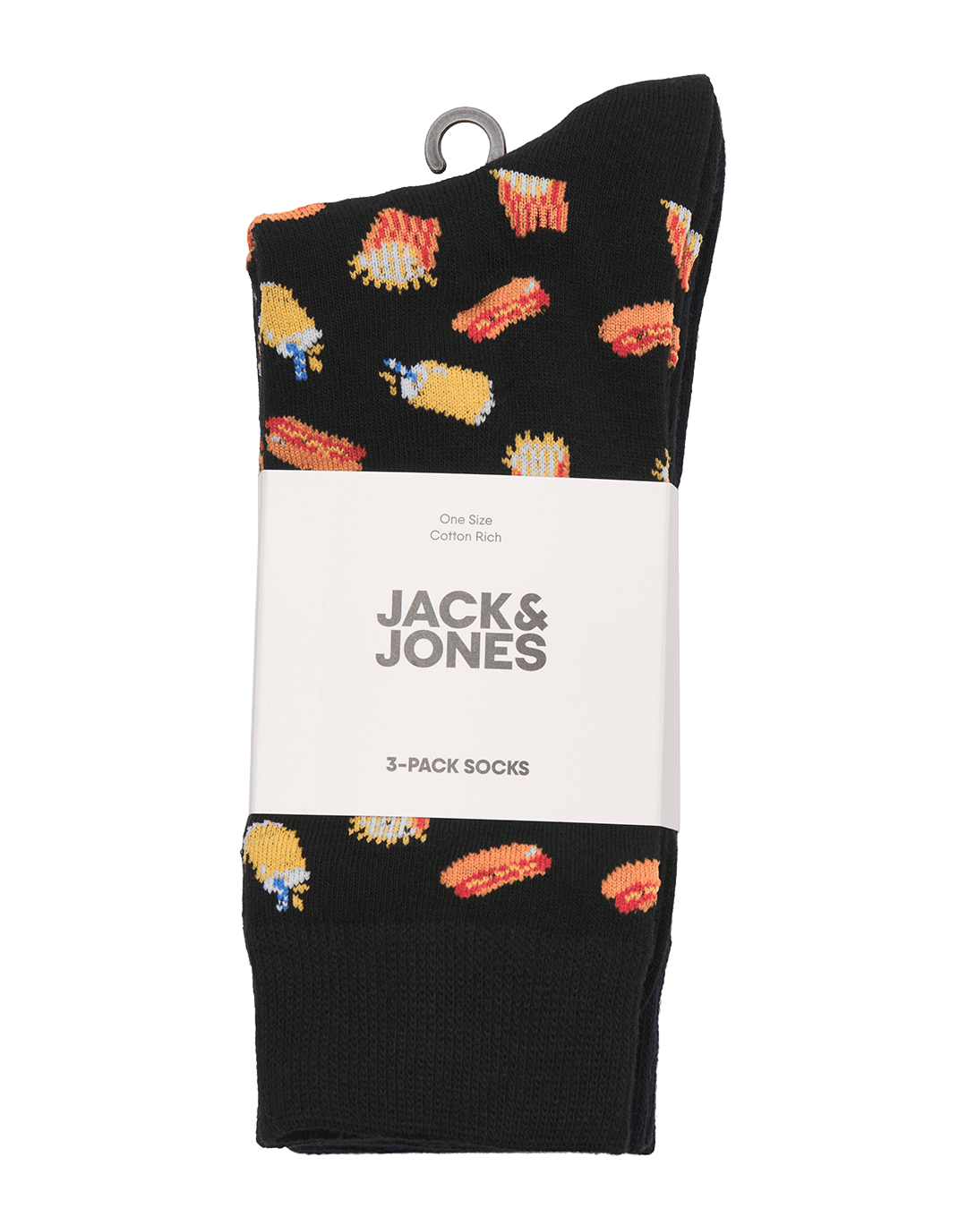 Jack & Jones Socks ONE Jack & Jones Black Kevin Food Socks 3-Pack