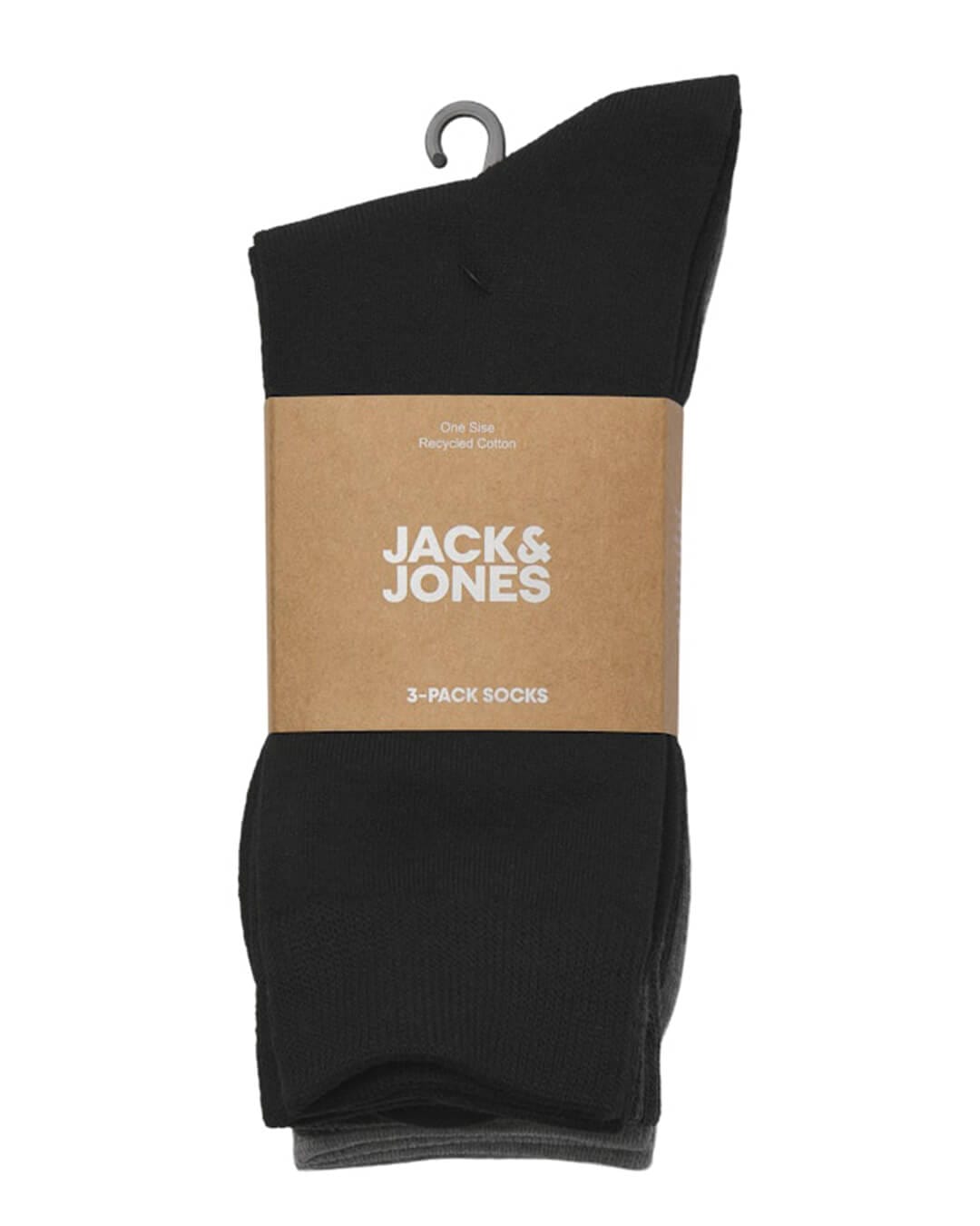 Jack & Jones Socks One Size JACORDINARY SOCKS 3 PACK NOOS BLACK DARK GREY - LIGHT GREY