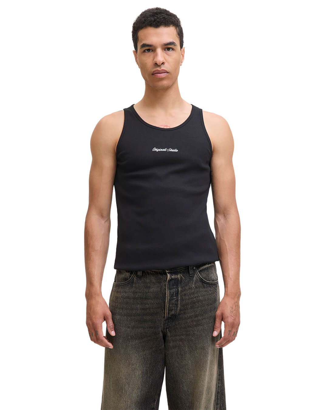 Jack & Jones T-Shirts Jack & Jones Black Jornorrebro Rib Tank Top
