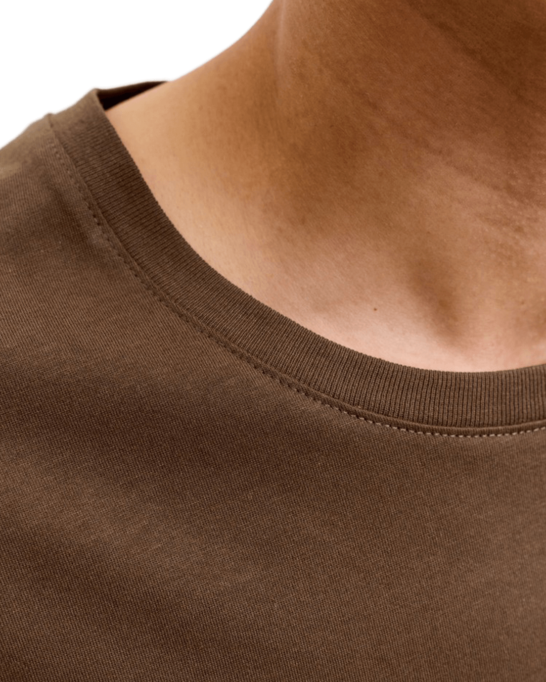 Jack & Jones T-Shirts Jack & Jones Brown Organic Basic Crew Neck T-Shirt
