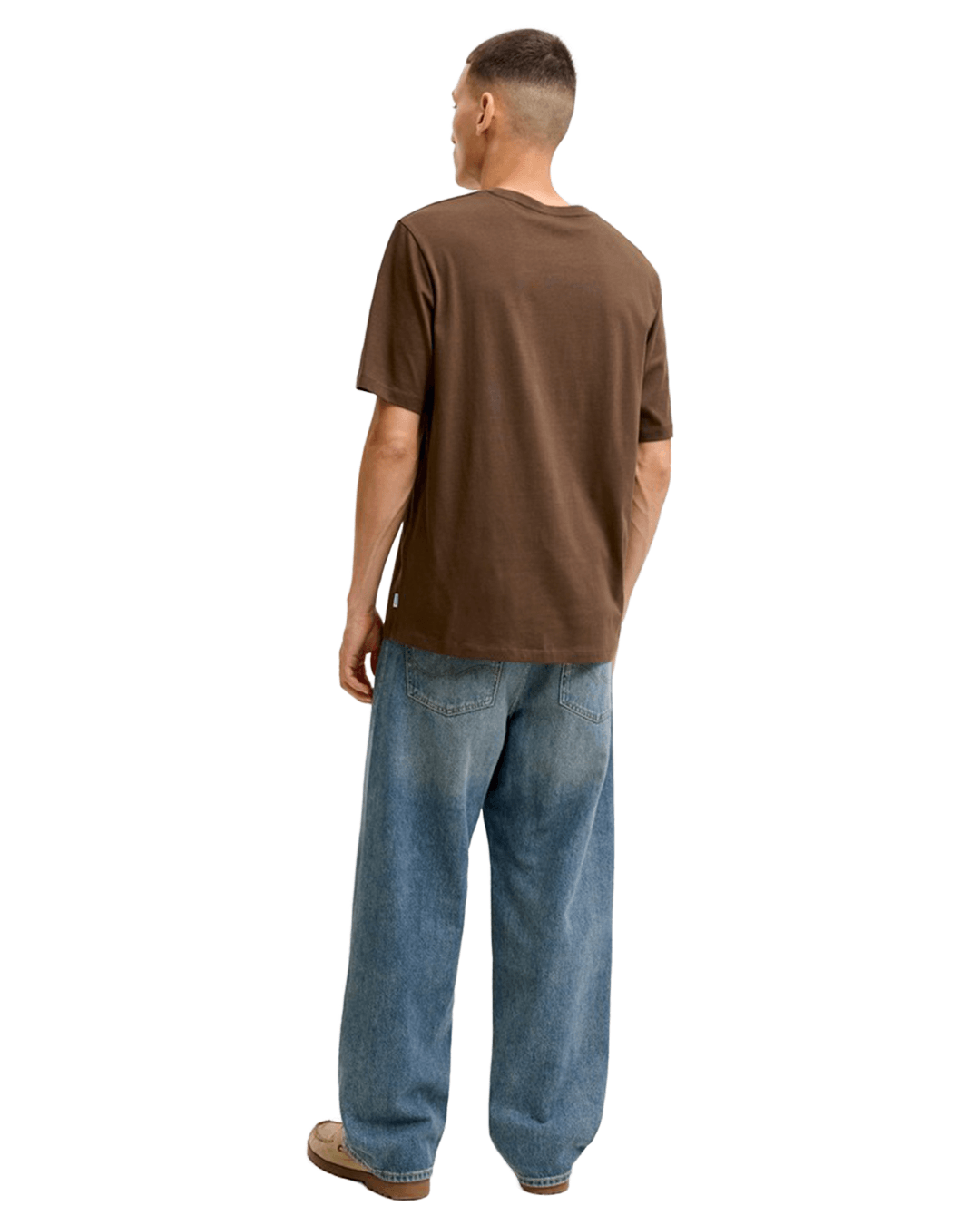 Jack & Jones T-Shirts Jack & Jones Brown Organic Basic Crew Neck T-Shirt