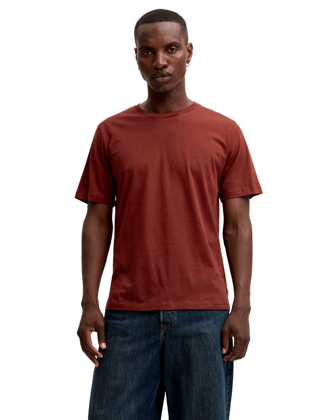 Jack & Jones T-Shirts Jack & Jones Brown Organic Basic Crew Neck T-Shirt