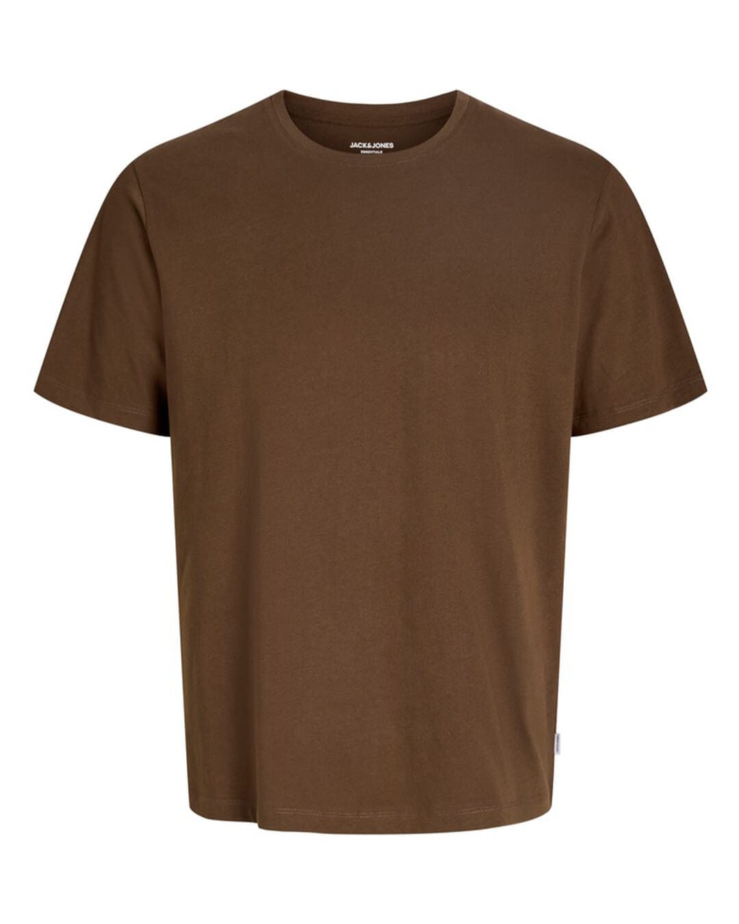 Jack & Jones T-Shirts Jack & Jones Brown Organic Basic Crew Neck T-Shirt