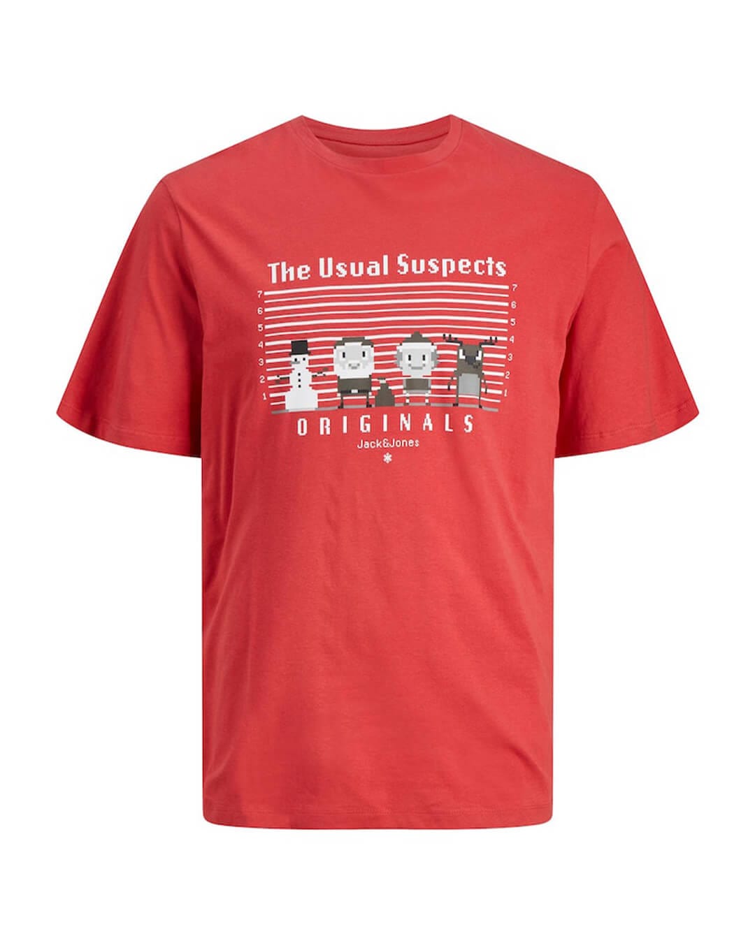 Jack & Jones T-Shirts Jack & Jones Christmas Red Short Sleeved T-Shirt
