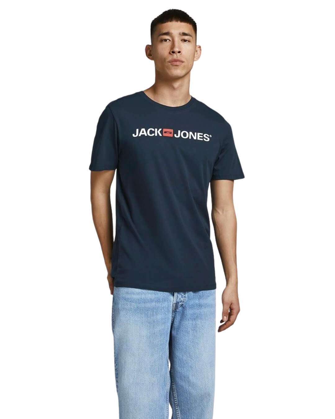 Jack &amp; Jones T-Shirts Jack &amp; Jones Corp Logo Navy Short Sleeved T-Shirt
