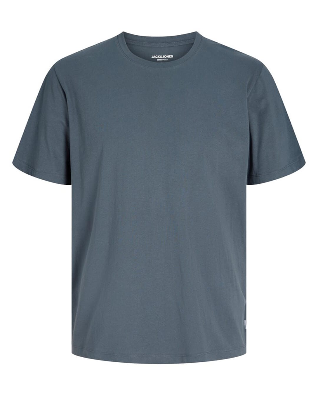 Jack & Jones T-Shirts Jack & Jones Grey Organic Basic Crew Neck T-Shirt