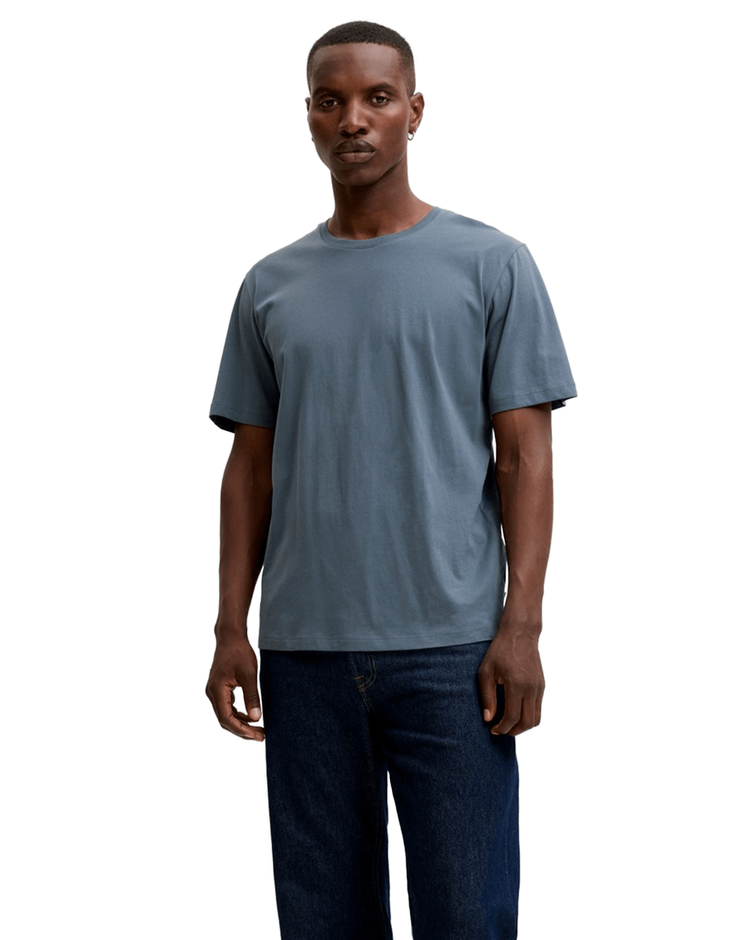 Jack & Jones T-Shirts Jack & Jones Grey Organic Basic Crew Neck T-Shirt
