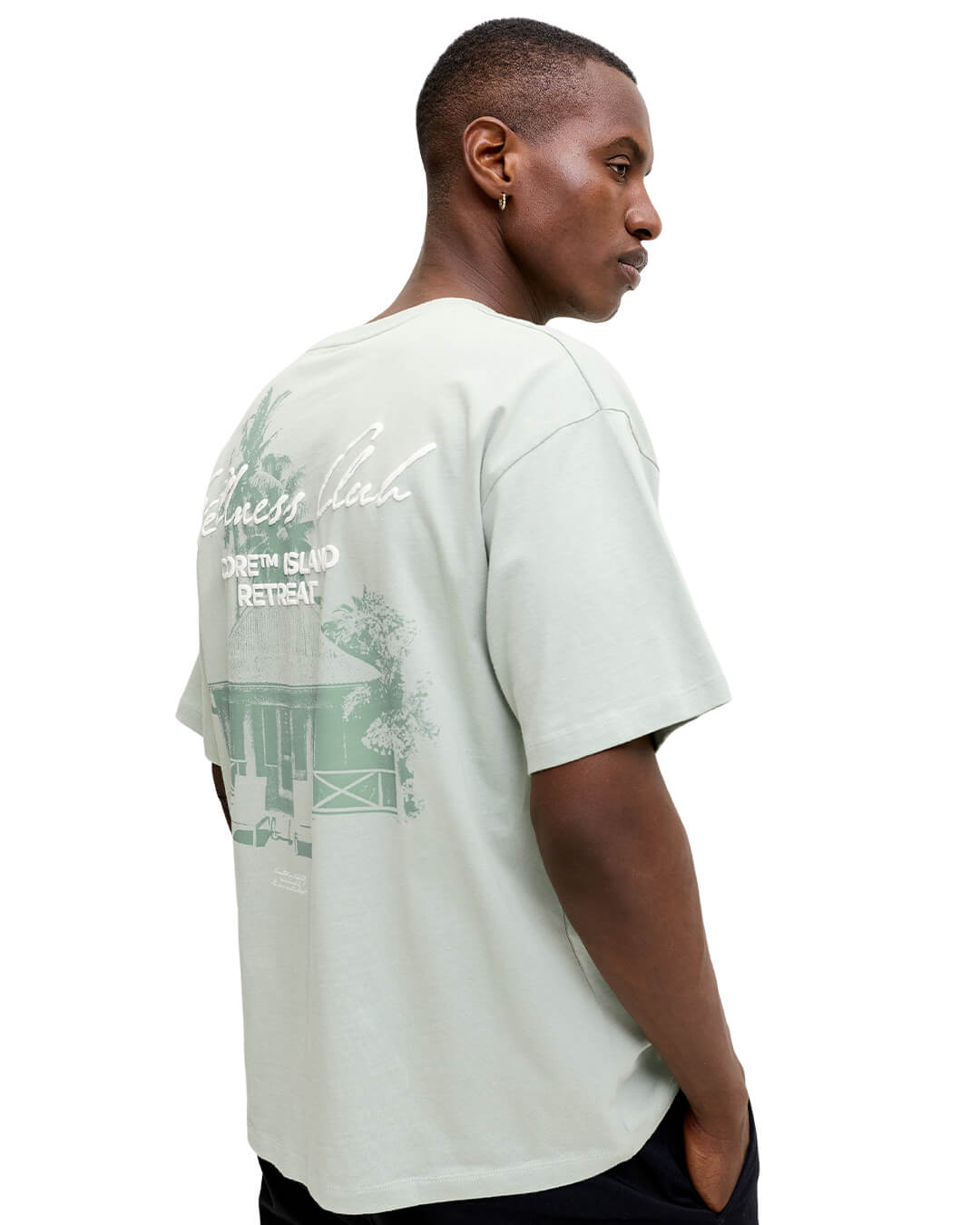 Jack & Jones T-Shirts Jack & Jones Jcoeterna Script Back Print Tee Ss Sa26 Aqua