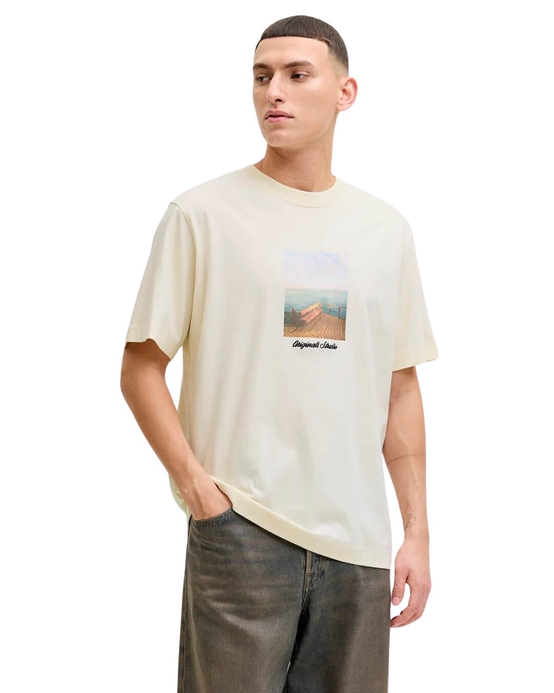 Jack & Jones T-Shirts Jack & Jones Jornorrebro Photo Tee Ss Crew Neck Ln Antique