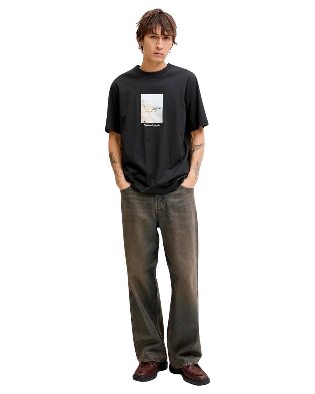 Jack & Jones T-Shirts Jack & Jones Jornorrebro Photo Tee Ss Crew Neck Ln Black