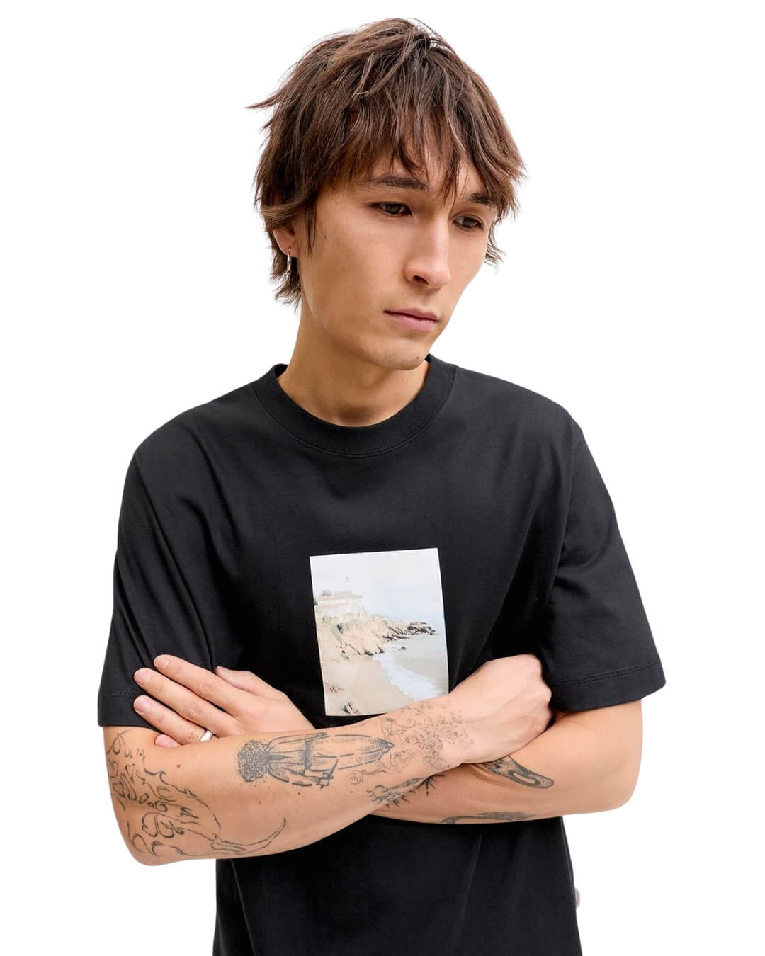 Jack & Jones T-Shirts Jack & Jones Jornorrebro Photo Tee Ss Crew Neck Ln Black