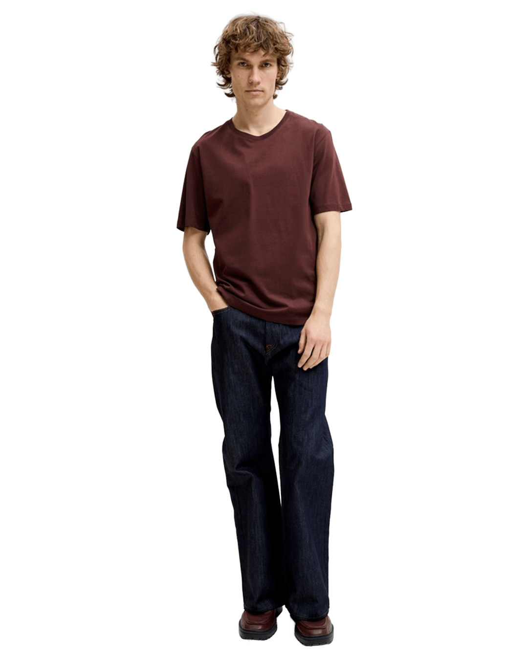 Jack & Jones T-Shirts Jack & Jones Purple Organic Basic Crew Neck T-Shirt