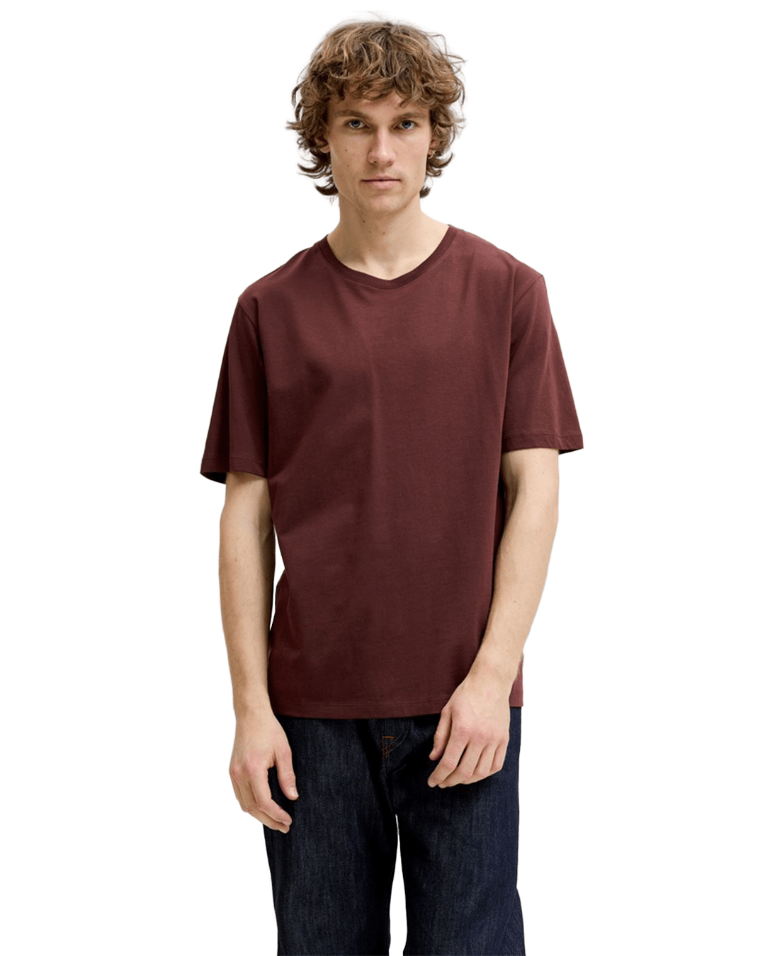 Jack & Jones T-Shirts Jack & Jones Purple Organic Basic Crew Neck T-Shirt