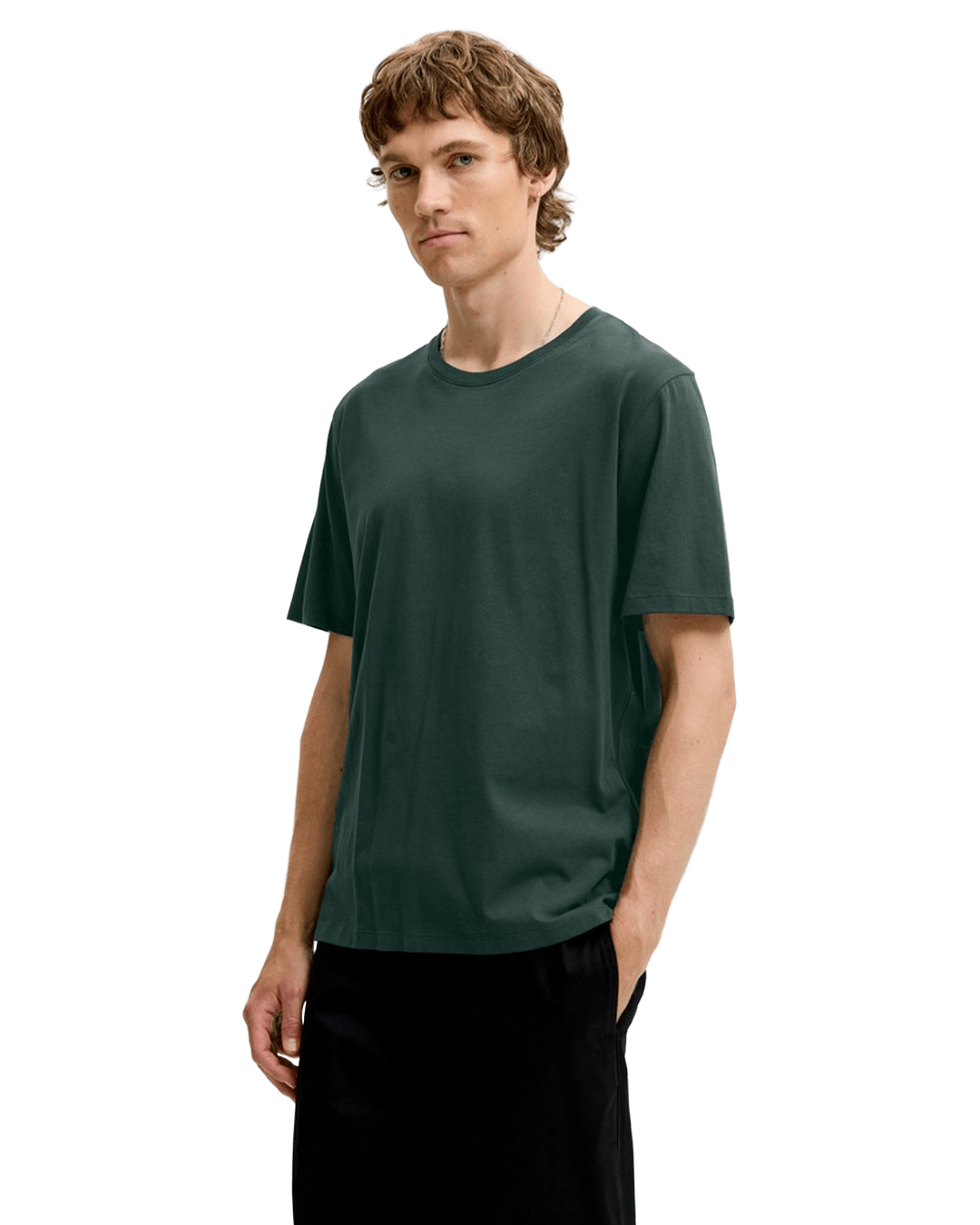 Jack & Jones T-Shirts Jack & Jones Turquoise Organic Basic Crew Neck T-Shirt