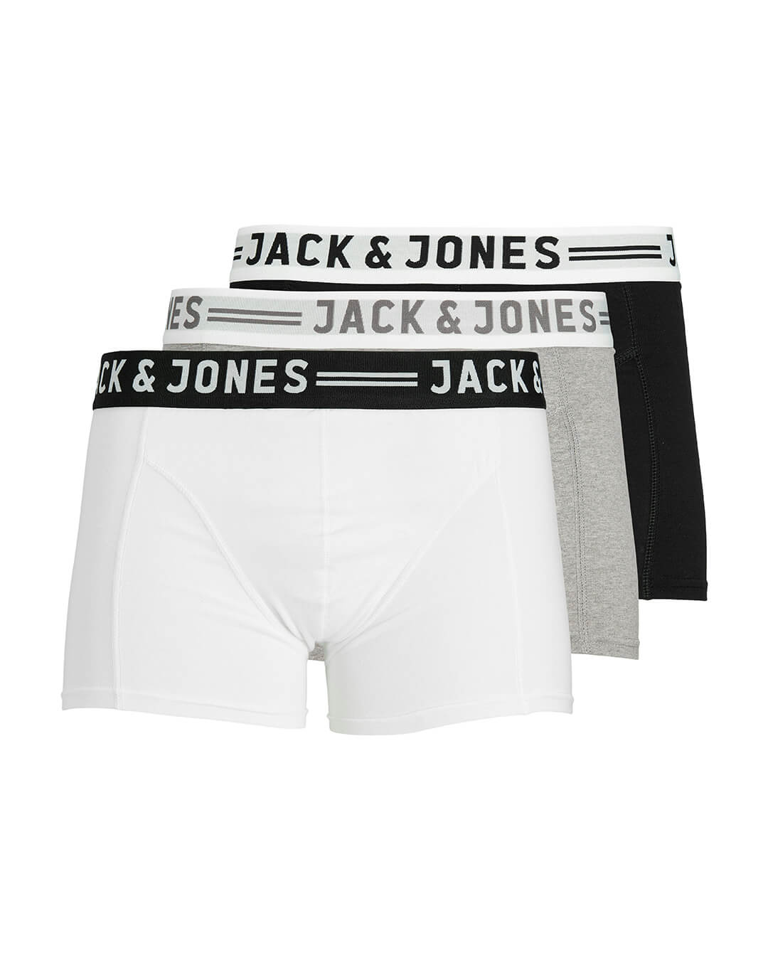 Jack&Jones Underwear 2XL Jack&Jones Light Grey Melange Black&White 3-Pack Underwear