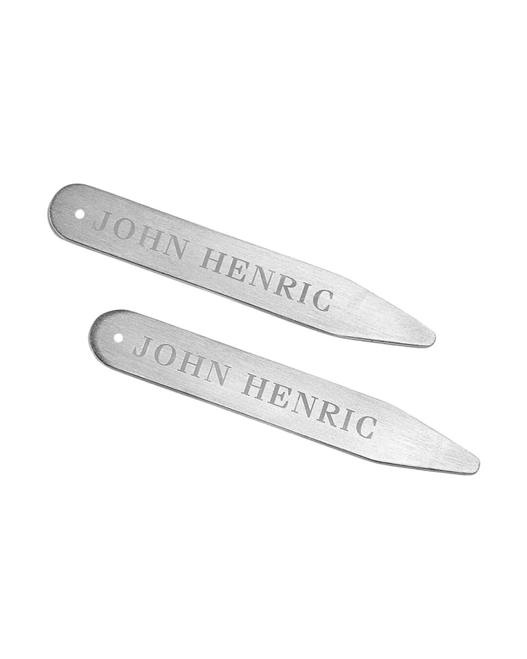 John Henric Collar Stays One Size John Henric Silver Matt Collar Stay