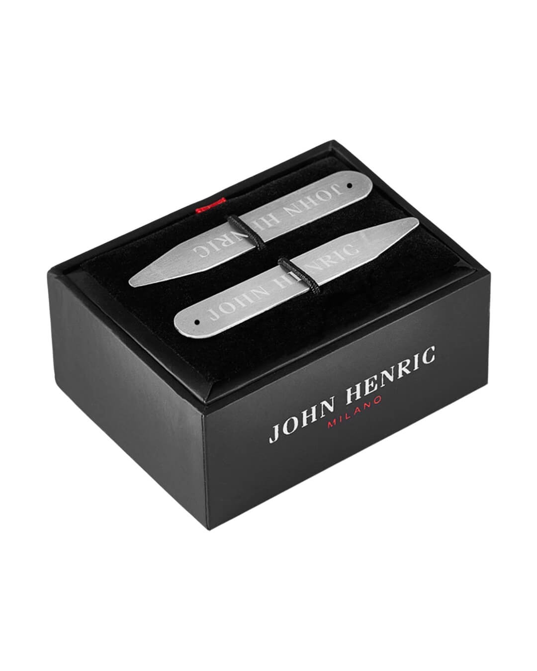 John Henric Collar Stays One Size John Henric Silver Matt Collar Stay