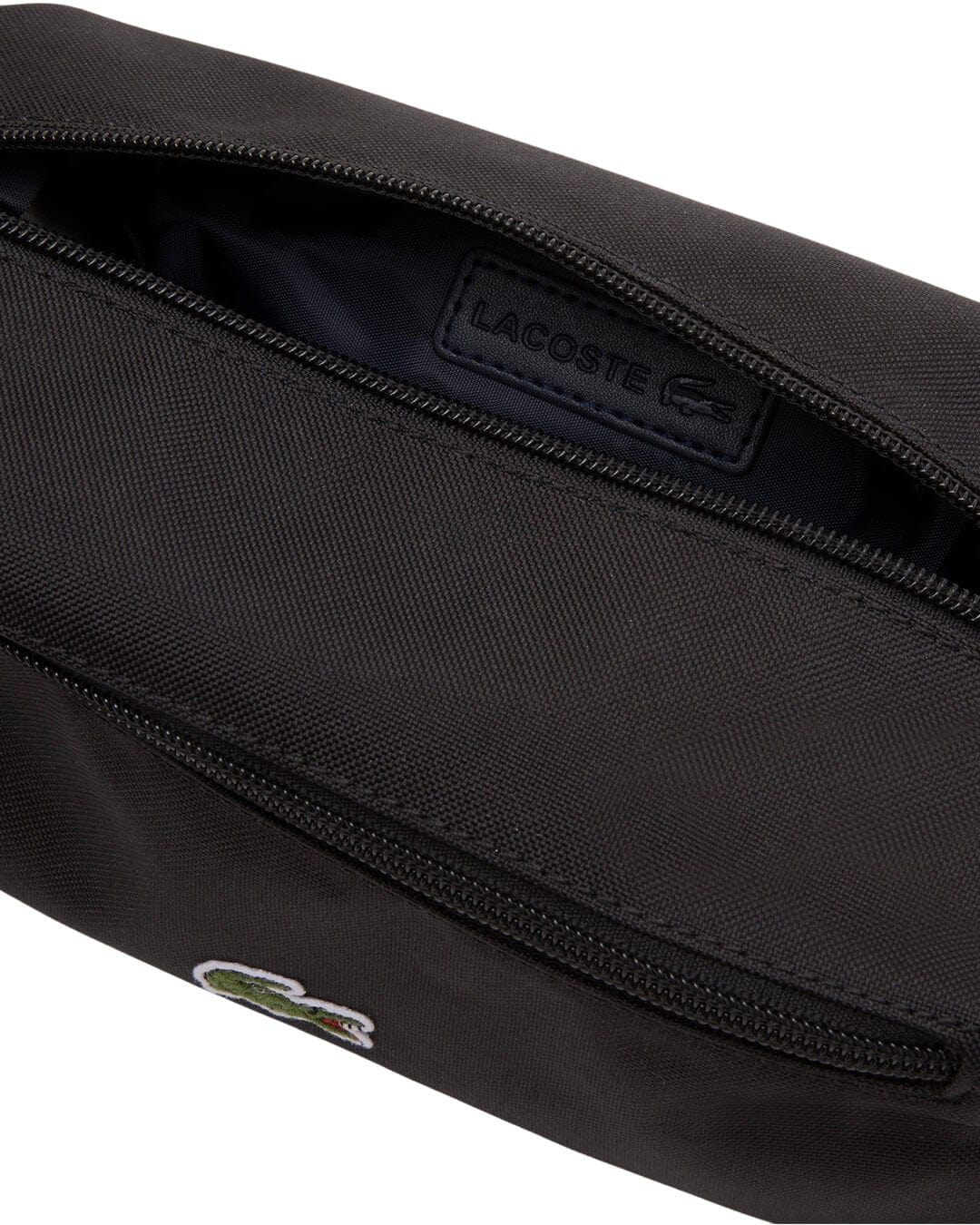 Lacoste Bags ONE Lacoste Black Unisex Zippered Toiletry Bag